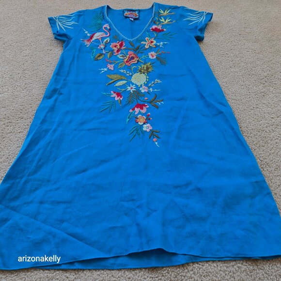 NWOT Johnny Was Nohea Linen Dress Embroidered XXS - Picture 11 of 12